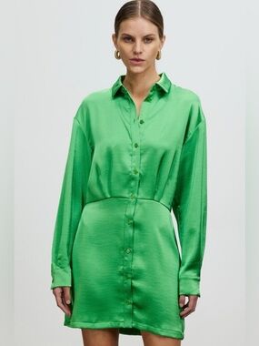Samsoe Samsoe Vibrant Green shirt dress XS